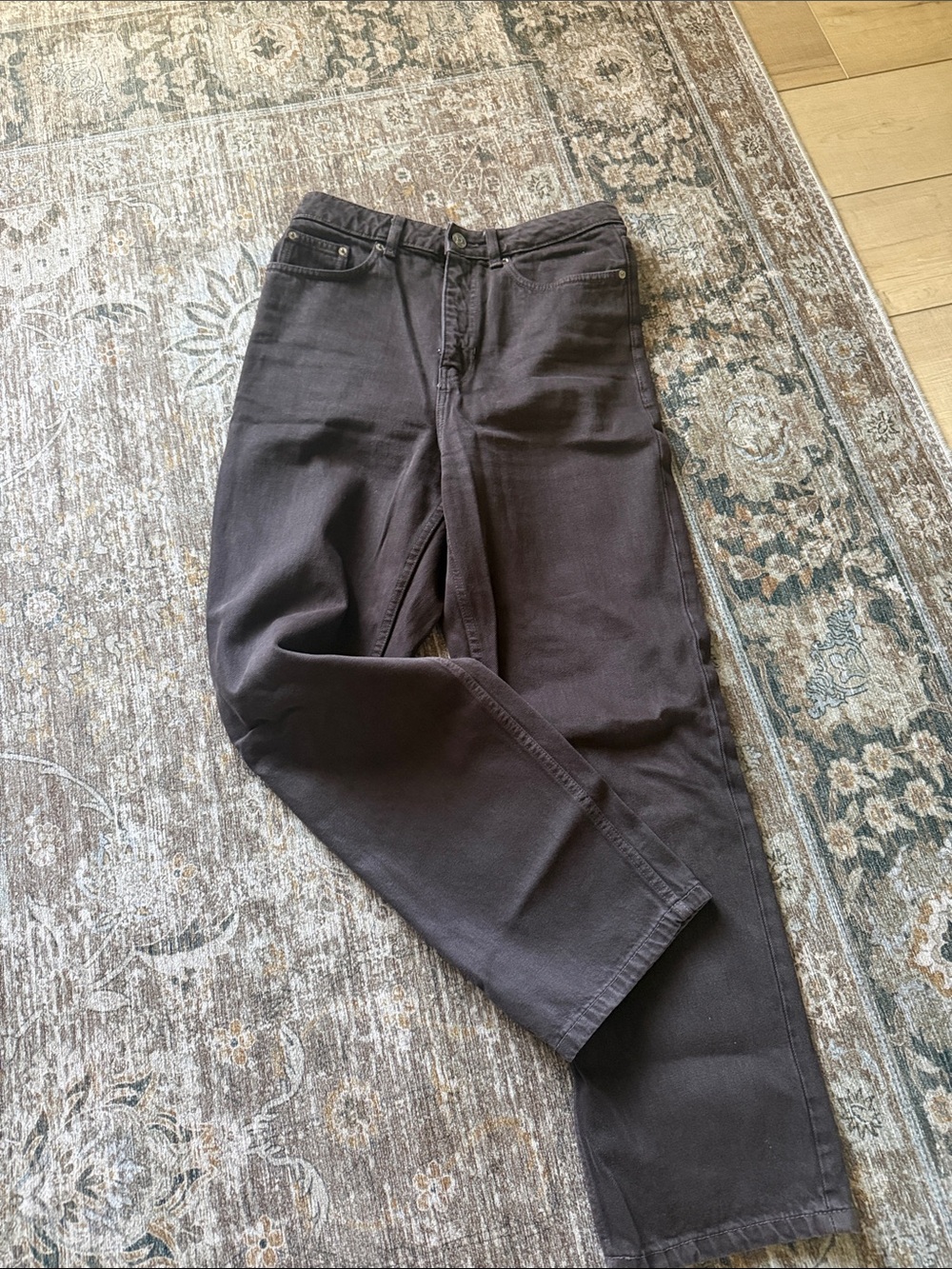 Women’s Straight-Leg Cotton Pants in Dark Brown